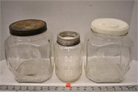 Three vintage coffee jars