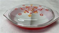 Pyrex Friendship Lidded Glass Orange dish