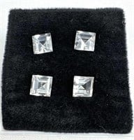 (4)3.33Ct Total Square White Topaz Gemstones