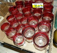 RED GLASSWARE  GOBLETS