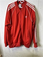 RED AND WHITE ADIDAS JACKET NO SIZE