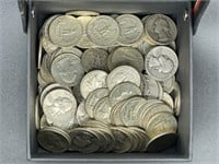 120 - silver quarters in Queen Mary box