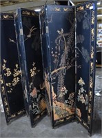 Vintage Asian Painted Dressing Room Screen Divider
