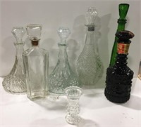 Glass decanters and vases