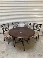 Wood/metal table and chairs