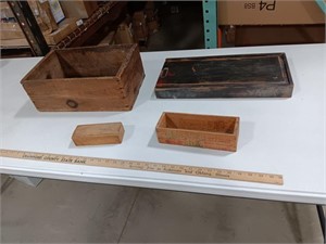 Vintage Wooden Boxes.  Largest 9.5x15.5x6.