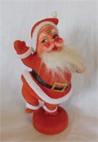 Vintage Christmas: Flocked dancing Santa Claus,