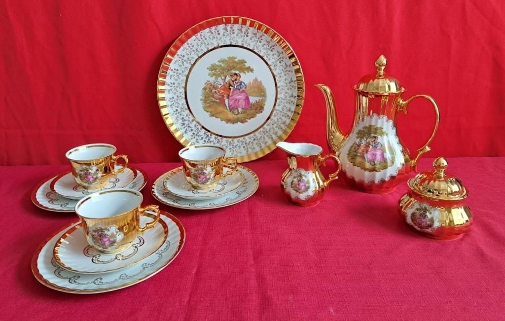 MHM Bavaria Tea Service for 3. 22KT gold