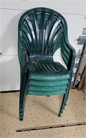 Plastic Patio Chairs x4
