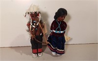 Two Indigenous Theme Carlson Dolls