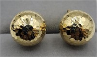 14k Yellow Gold Disco Ball Pierced Earrings Jcm