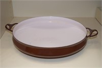MCM Dansk brown enamelware handled pan/wok