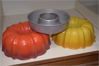 Vintage orange & yellow jello molds + alum