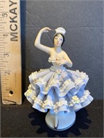 Vintage Dresden lace porcelain doll