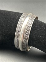 Sterling Silver Heavy Bangle Cuff Bracelet,