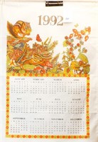 Three cloth folk art calendars