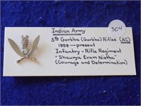 5th Gurhka Rifles Cap Badge Indian Army