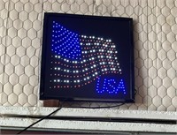 Lighted American Flag Sign