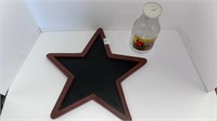 Hanging star chalkboard, White House jug