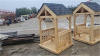 Kids Play House / Shelter w/ Bench (Pine)