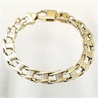Italian 14K yellow & white gold chain bracelet