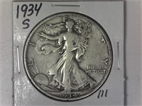 1934-S Walking Liberty Half Dollar