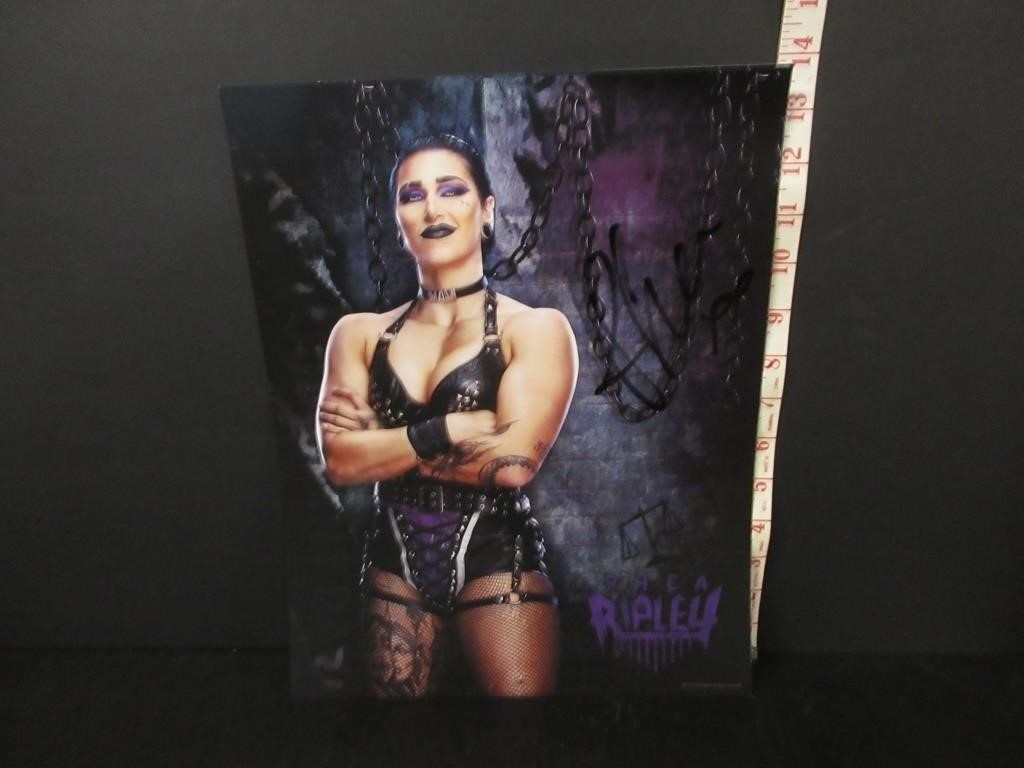 AUTOGRAPHED RHEA RIPLEY WRESTLING PHOTO POSTER