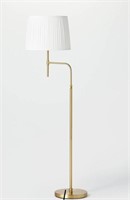 THRESHOLD FLOOR LAMP, BRASS FINISH WITH PLEATED