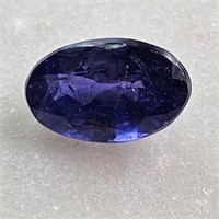 CERT 0.82 Ct Faceted Heated Blue Sapphire, Oval Sh
