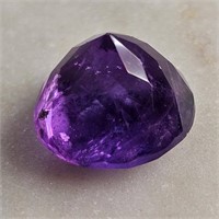 CERT 5.25 Ct Faceted Amethyst, Round Shape, GLI Ce