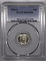 1936-S Mercurty Dime PCGS MS66FB Full Bands