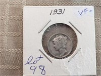 1931 Mercury Dime Low Mintage