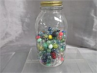 Quart Jar w/Marbles