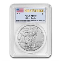 2021 American Silver Eagle T1 Ms70 Fs