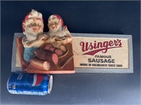 USINGER FAMOUS SAUSAGE  ADVERTISING SIGN MILWAUKEE