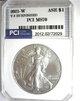 2021-W T2 Silver Eagle PCI MS70 Burnished