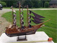 Handmade wooden model ship