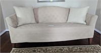 ETHAN ALLEN SOFA WITH COVER AND PILLOWS
