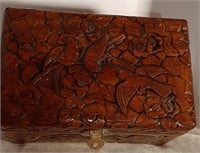 Hand-Carved Wooden Jewelry Box, size 6x7x12 (H,W,