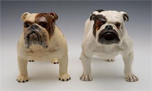Lot: 2 Bulldog Figurines - Royal Doulton, Beswick.