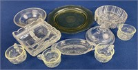 Assorted lot including punch bowl cups, amber