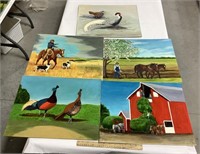 5 canvas paintings-Local artist Dean Haddock