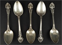 Lot of 5 Antique Stieff Sterling Silver Spoons