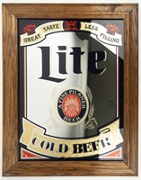 Vintage Miller Light Cold Beer Wall Mirror