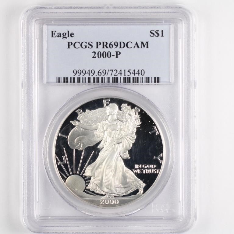2000-P Proof Silver Eagle PCGS PR69 DCAM
