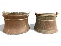 Two Large Copper Cauldrons