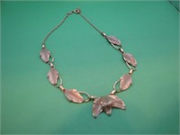 12KGF Ornate Leaf Design Necklace