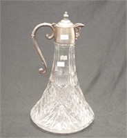 Vintage silver plate and glass ewer