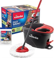 Spin Mop System with 1 Extra Head Refill