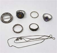 STERLING SILVER JEWELRY LOT: